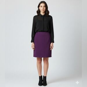 Via Max Junior's Purple Vintage Leather Zip Up Mini Skirt Size 3 GUC